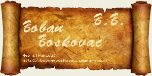 Boban Boškovac vizit kartica